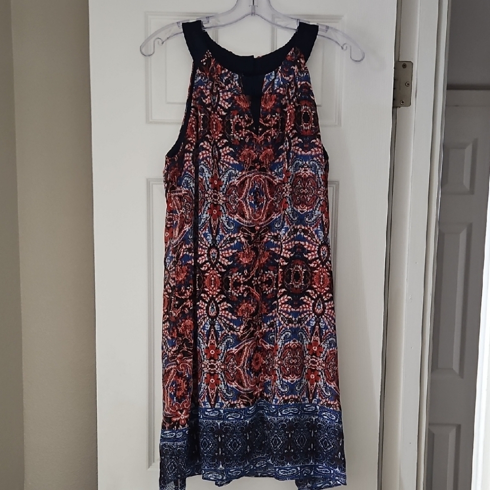 Paisley Dress in Red and Blue